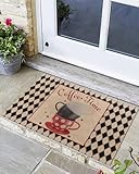 Welcome Doormat Vintage Coffee Cup Beans Texts Non-Slip...
