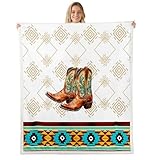 Erosebridal Boot Western Fleece Blanket Boho Aztec...