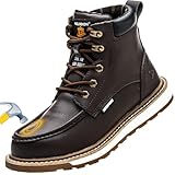 KELODON Waterproof Steel Toe Boots For Men-6' Leather...