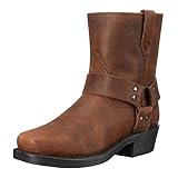 Men's Leather Boots, Side Zipper, Western Cowboy Style,...