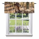 Cowboy Western Valances for Windows, Short Curtains for...