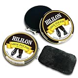 HILILON Black Shoe Polish 2-Pack 50ML 3.4OZ Premium...