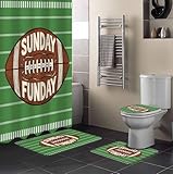 HeQiantmiw Sunday Fun Day 4PCS Shower Curtains Set with...