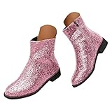 Glitter Ankle Boots, Sequin Booties for Women: Mid...