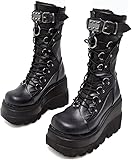 Platform Boots For Womens Chunky Wedge Heel Combat...