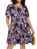 elescat Plus Size Summer Dresses for Women Casual Short...