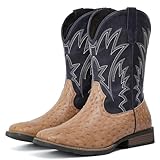 IUV Cowboy Boots For Men Western Ostrich Wide Durable...
