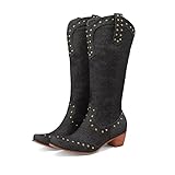 Kekonaca Women's Cowgirl Western Denim Boots Cowboy...