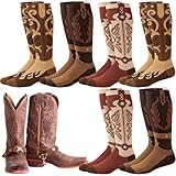 Toulite 6 Pairs Western Boot Socks over The Calf Dress...