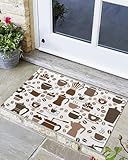 Coffee Beans Door Mat Indoor/Outdoor Entrance, Non Slip...