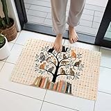 Door Mat, Cute Cats on Tree Books Front Door Mat...