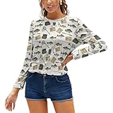Women's Loose Casual Crew Neck T-Shirt, Fashion Long...