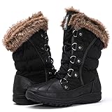 GLOBALWIN Women's Snow Boots Waterproof Mid-Calf Winter...