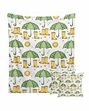 Cute Green Umbrella Blanket and 18x18 Pillow Covers Set...