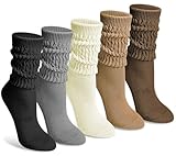 Justay 5 Pairs Slouchy Socks for Women - Slouch Long...