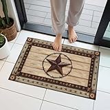 Door Mat, Retro Rustic Texas Country Star Front Door...