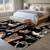 aimarisz 6x9 Cowboy Boots Watercolor Style Area Rug for...