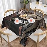 SSYGHT Cowboy Black Hat Western Boots Print Tablecloth...