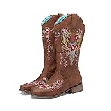 Kekonaca Women's Cowgirl Western Cowboy Boots Mid Calf...