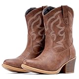 IXU Cowboy Boots for Women Wide Suede Ankle Western...