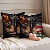 Outdoor Waterproof Throw Pillow Cover Retro Western...