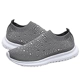 Wabkderpu Womens Rhinestone Shoes Mesh Sparkling...