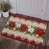 Christmas Poinsettia Door Mat 20' x 31.5'...