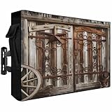 Outdoor TV Cover Vintage Farmhouse Brown Barn Door...