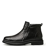 Men’s Side-Zip Leather Ankle Boots – Slip-On Style...