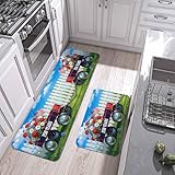 Independence Day Kitchen Rugs Set of 2, American Flag...