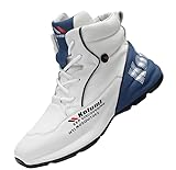 Motorcycle Boots, High-Top Racing Shoes, White and...