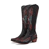 Kekonaca Women's Cowgirl Western Denim Boots Cowboy...
