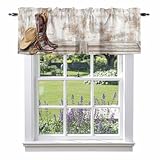 Western Cowboy Boots Valances for Windows, Short...
