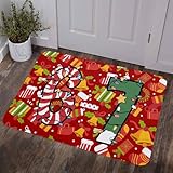 Red Christmas Door Mat 16' x 24' Indoor/Outdoor Rug for...