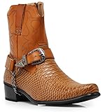 Alberto Fellini Men's Crocodile Prints Western Cowboy...
