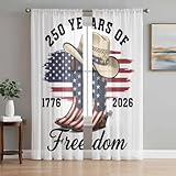 American Flag 250 Year Anniversary Sheer Curtains 96...