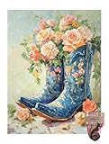 Cowboy Boots with Colorful Wild Flowers 11CT...