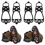2 Pairs Ice Cleats for Shoes and Boots, 8 Steel Gripper...