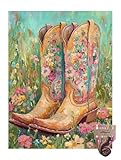 Cowboy Boots with Colorful Wild Flowers 11CT...