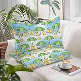 SEVENBABU Cute Green Umbrella Pillow Covers Decorative...