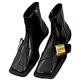 FmShi Women's fashionable flat short boots -...