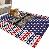 Outdoor Rug 4x6ft Independence Day American Flag Patio...
