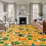 Area Rug for Living Room, Saint Patrick's Day Non-Slip...