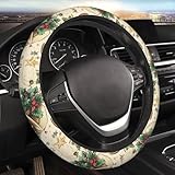 Christmas Cowboy Boots Print Steering Wheel Cover, Car...