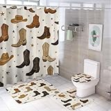LCFFYHSM Bathroom Set 4 in 1 Cowboy Boot Western...