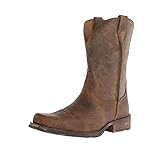 Men's Low Heel Mid-Calf Boots, Retro Square Toe Western...