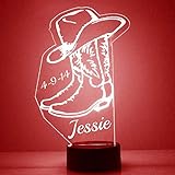 Custom Cowboy Boots LED Sign Night Light Lamp with...
