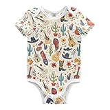 MFTJYO Baby Girl Short Sleeve Bodysuits Cowboy Boot...