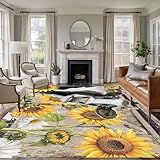 6x9 Area Rugs for Living Room, Retro Farmhouse Flower...