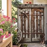 Garden Flag Vintage Farmhouse Brown Barn Door,Welcome...